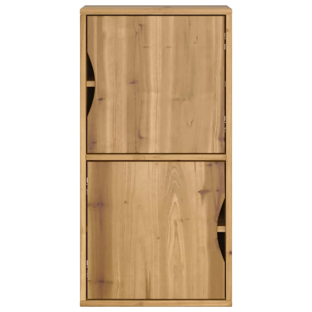 Mobiletto laterale rustico classico 40 x 24 x 79 cm ampio spazio di archiviazione atmosfera accogliente legno massello color miele 02_0058038
