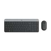 Logitech mk470 kit mouse e tastiera wireless per windows, ricevitore usb 2.4 ghz, ‎sottile, compatto, silenzioso, batteria lunga durata, pc/laptop, layout italiano qwerty, ‎grigio - 920-009196