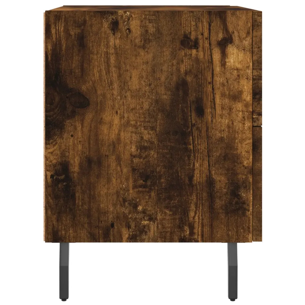 Comodino-Tavolino da notte Rovere Fumo 40x35x47,5 cm in Legno Multistrato 156851