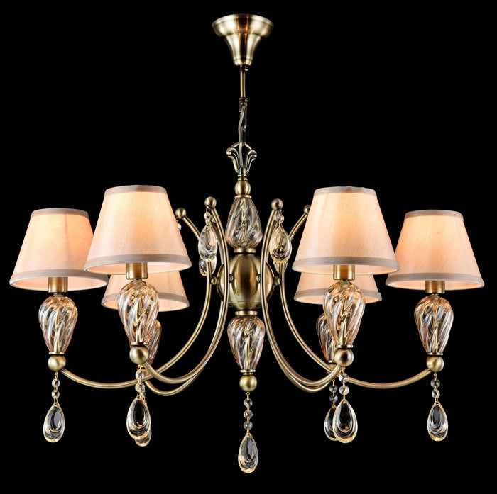 Lampadario Royal Classic in Metallo e Vetro Murano Bronzo