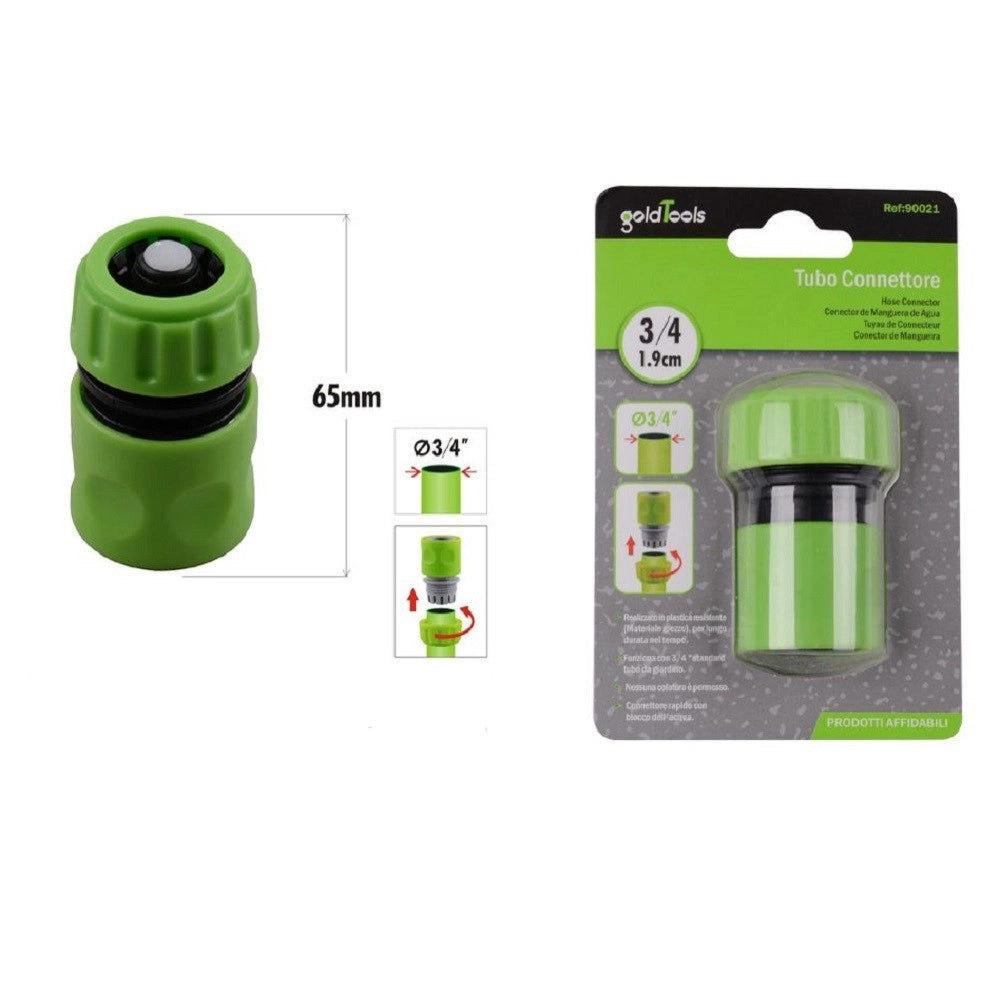 Trade Shop - Connettore Con Innesto Rapido Con Acquastop Per Tubo Da 3/4″ 1.9cm 65mm 90021 -