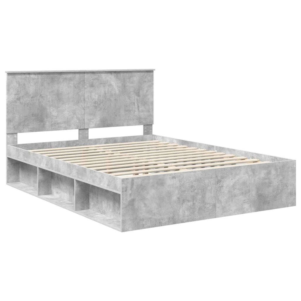 Struttura del letto-Giroletto Grigio Concret¨¨ 150 x 200 cm Pino massello 747828