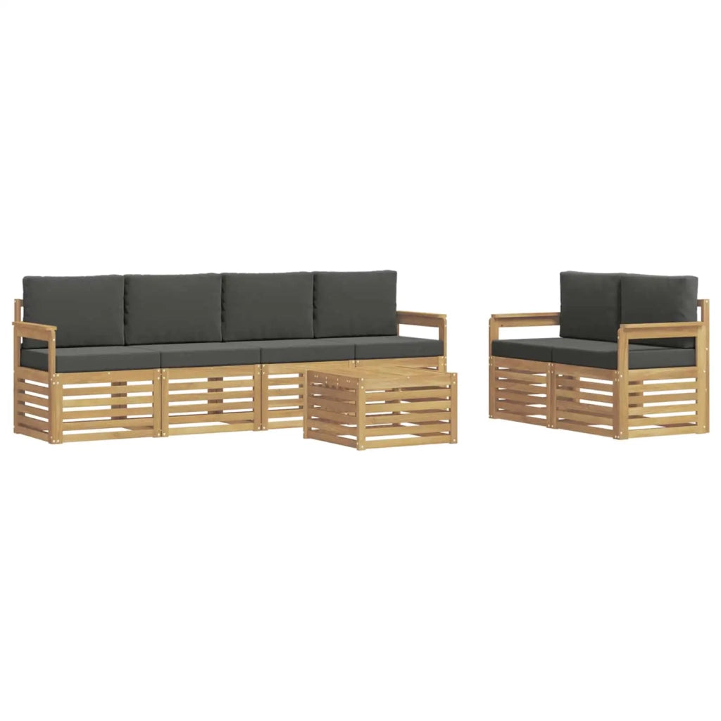 Set di divani da esterno 7 pcs Bianco e Antracite Poliestere 3391422