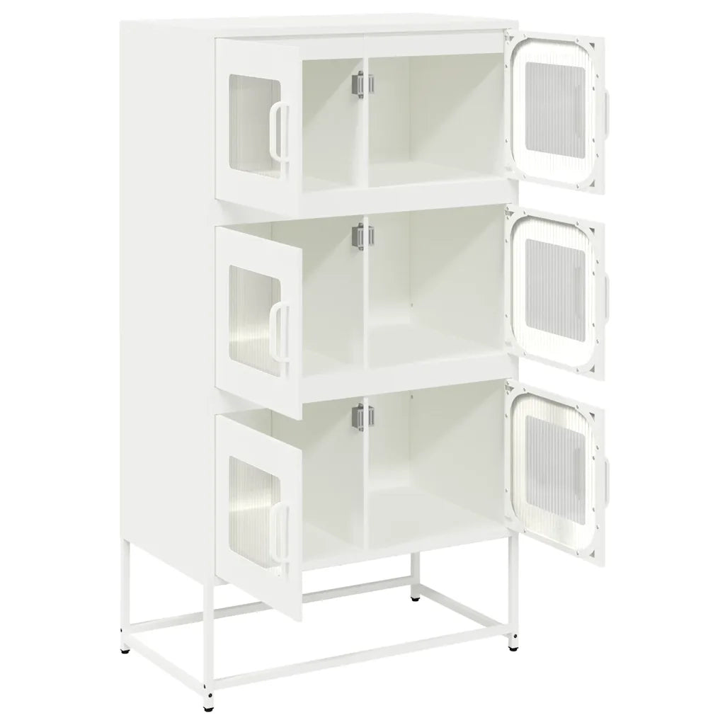 Credenza Bianca 68x39x123 cm in Acciaio