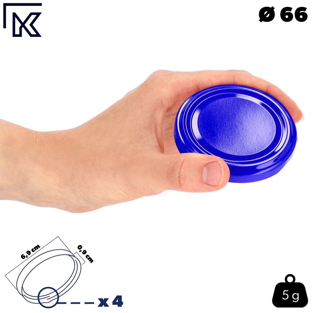 Barattoli per conserve KADAX Lerma 200ml 50 pezzi 66mm + coperchi "Blu navy"