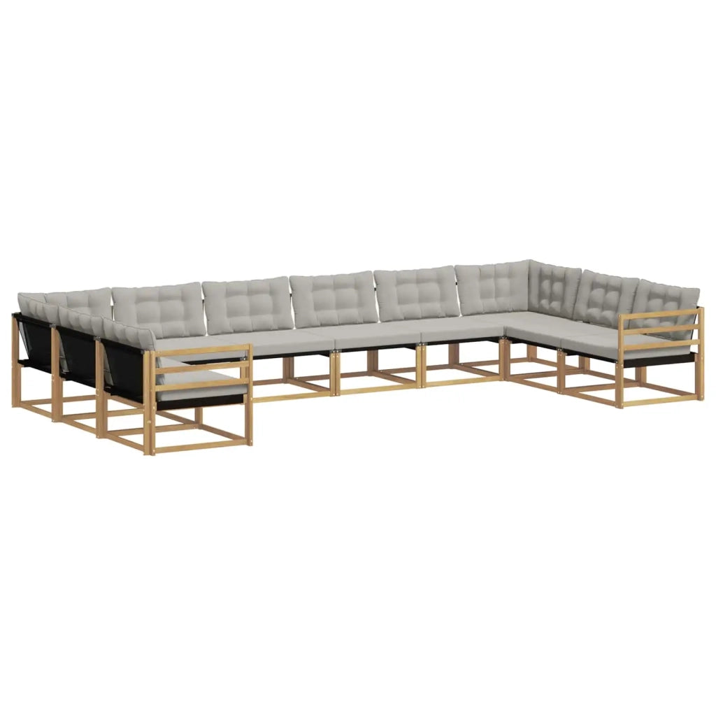 Set di divani da esterno 10 pcs Bianco e Grigio Chiaro 3389105