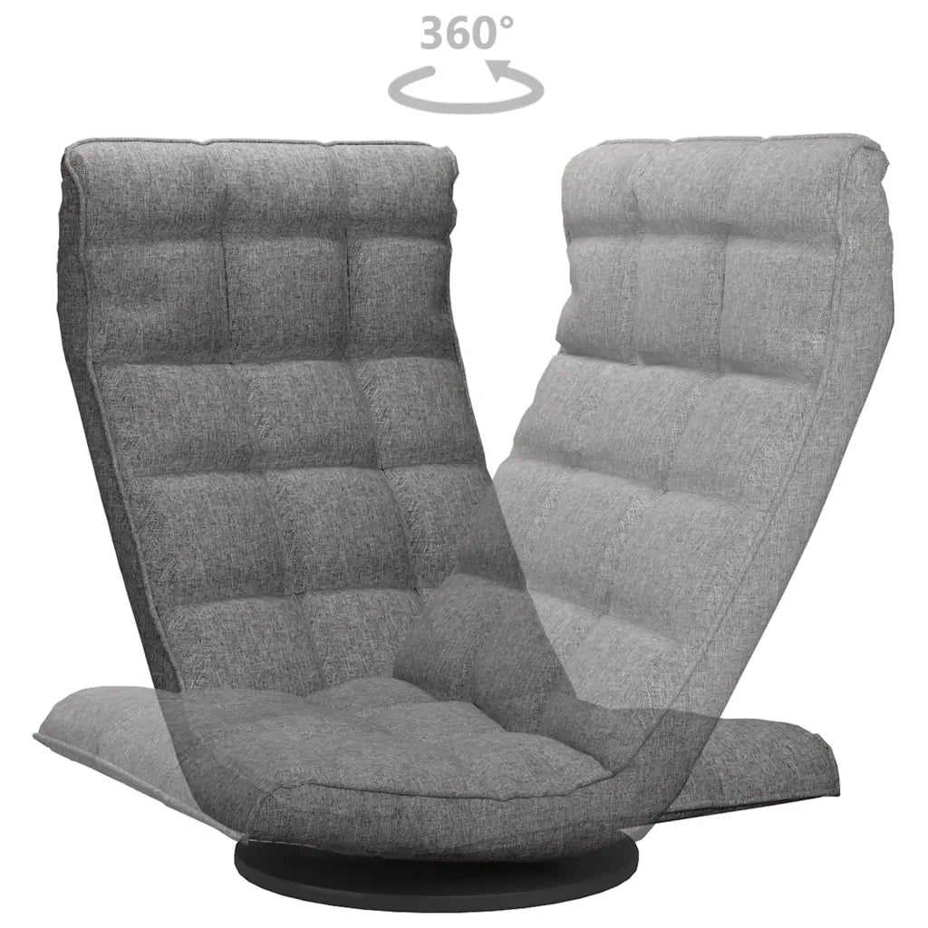 Sedia da Pavimento Girevole Grigio Chiaro in Velluto CFW1928956