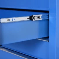 Carrello da Officina a 5 Cassetti con Ruote in Metallo Blu, 67.5x 33 x 77cm