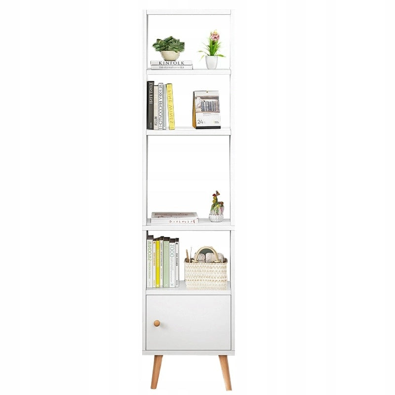 Scaffale bianco per libri Ripiani alti Colonna scandinava Armadio loft