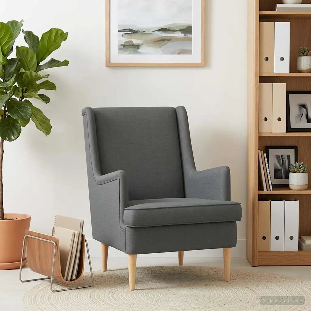 Poltrona-Divano Sedia-Poltroncina Grigio Scuro Tessuto 518720