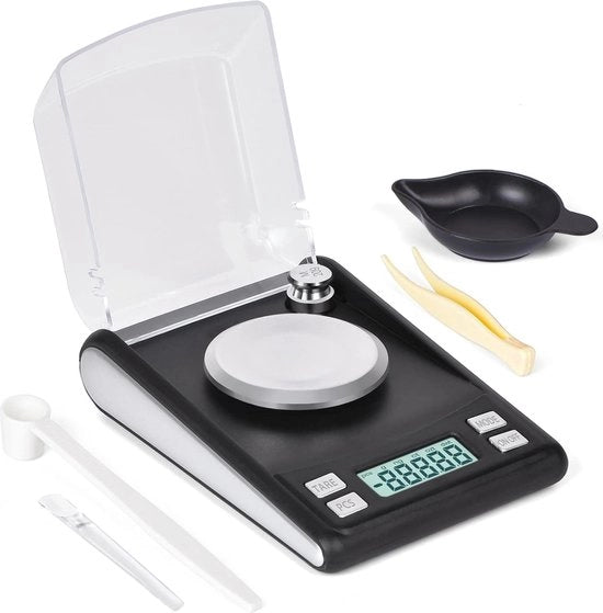 Scalino elettronico digitale da 50g - Bilancia per gioielli precisa con display LCD e pesi di calibrazione