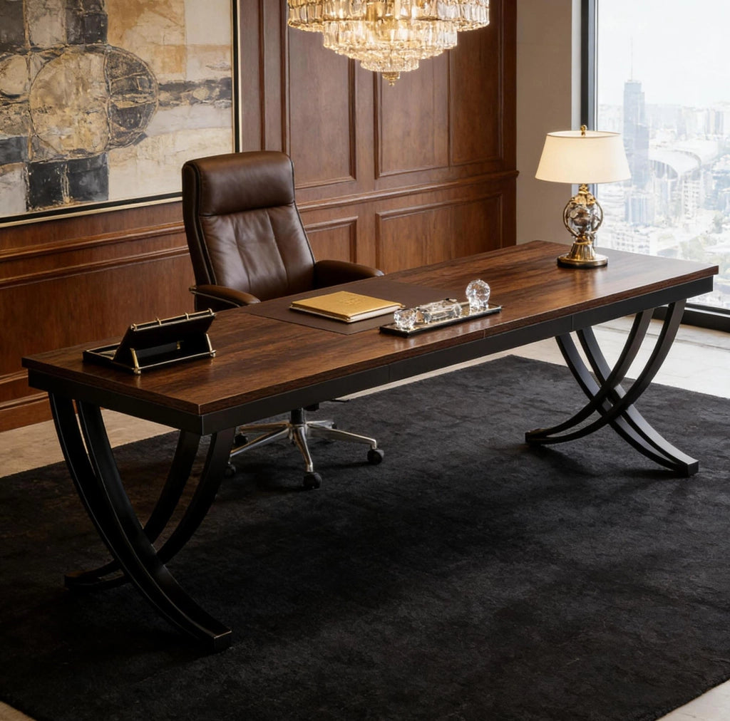 Scrivania doppia 200x70 cm con struttura a X