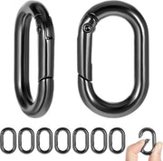 Haken ovoidi neri - 10 pezzi - piccoli haken da karabiner - portachiavi - spilla a goccia - clip - portafoglio - pesca - catena - viaggi.