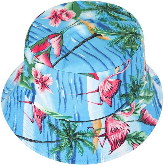 Cappello da Sole Stile Moderno - Cappello da Spiaggia - Cappello da Pescatore - Cappello in Canapa - Disegno a Fiori - Altezza Cappello 7 cm - Circonferenza Testa 54,5-59 cm - Cappello