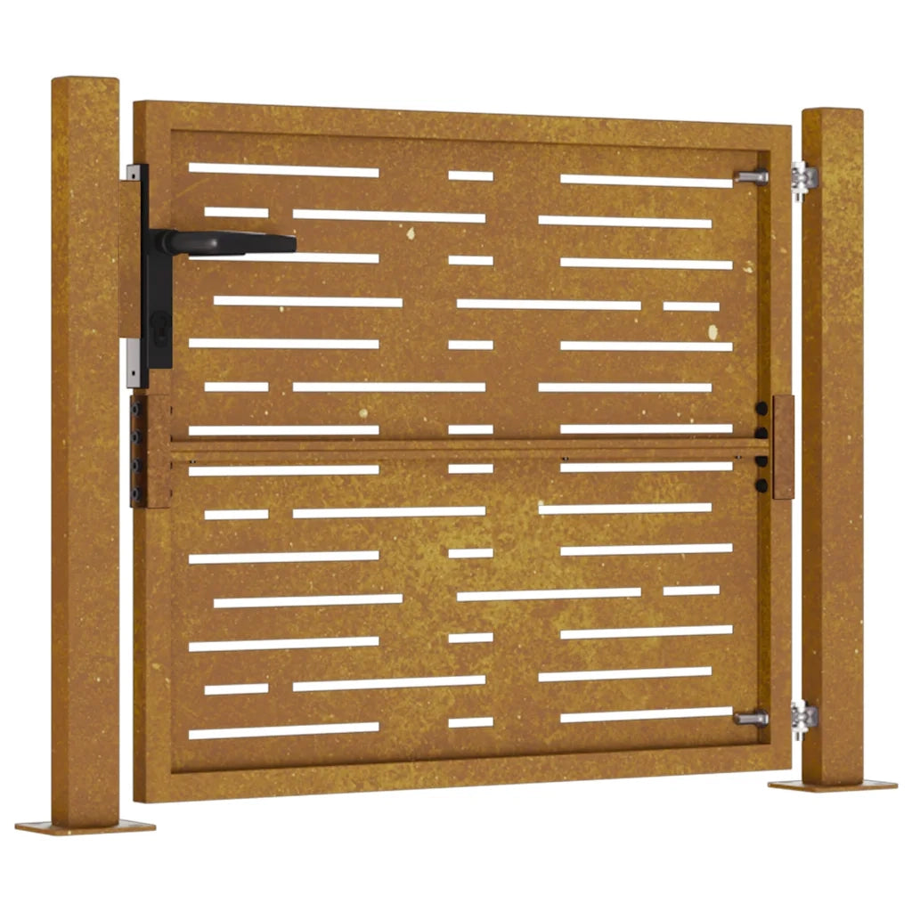 Cancello da giardino 100x75 cm in acciaio Corten design quadrato 153196