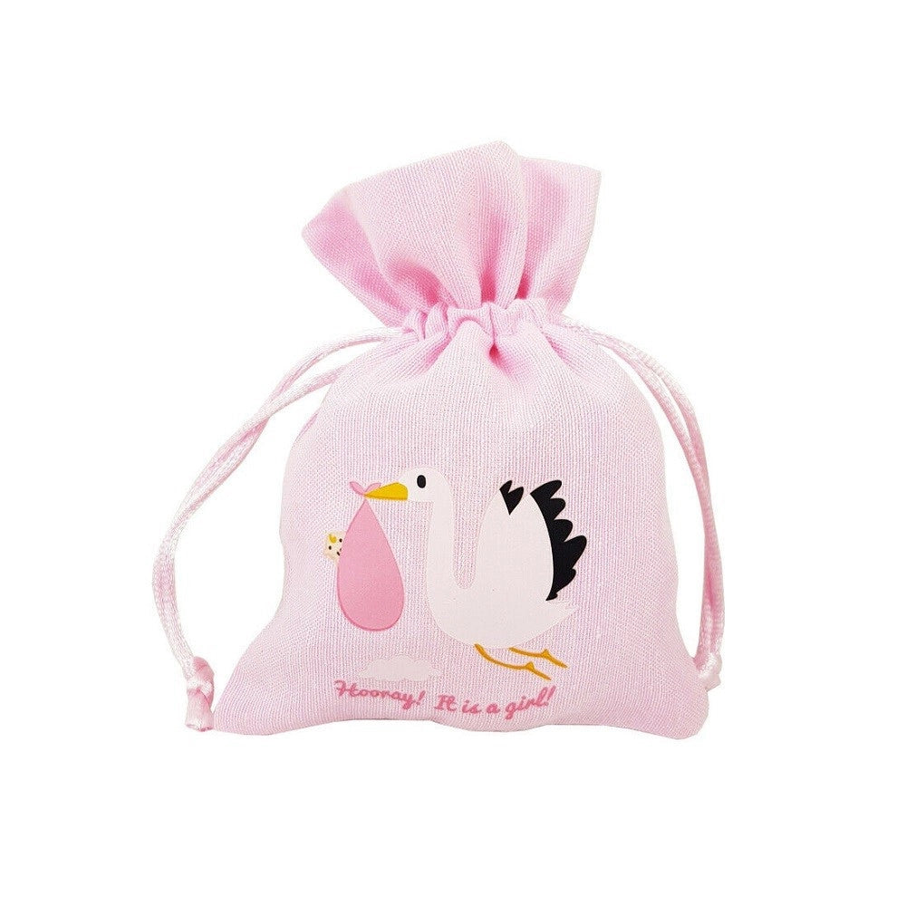 Trade Shop - 12 Sacchetti Cicogna Rosa O Celeste It's A Boy Girl Nascita Bomboniera Sacchetto -