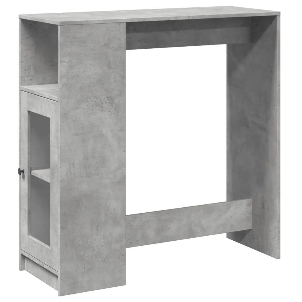 Tavolo Bar con Rastrelliera Grigio 101x40x103,5 cm Multistrato