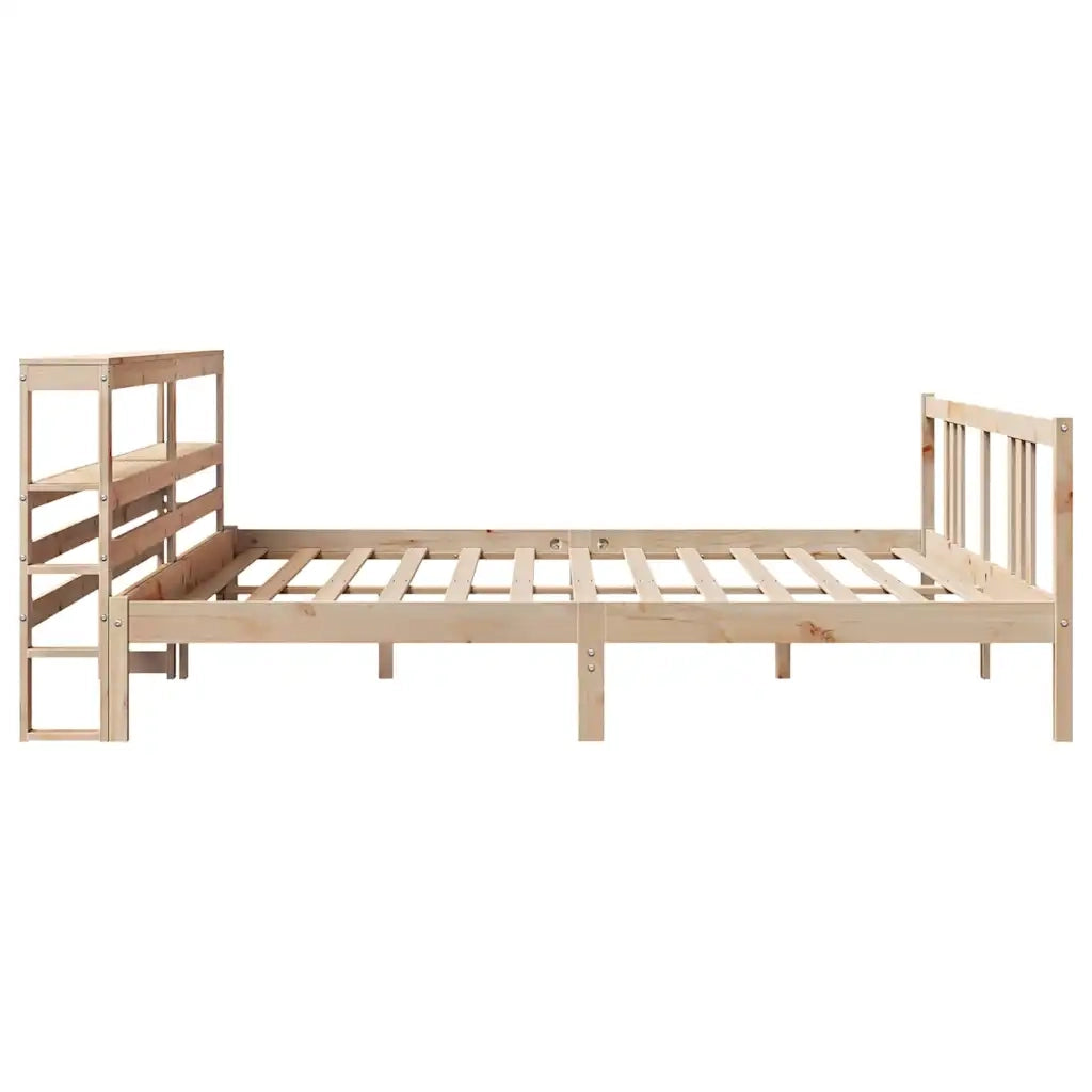Giroletto con Testiera 200x200 cm in Legno Massello di Pino 3305977