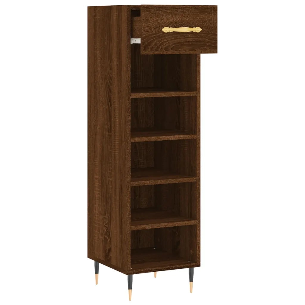 Scarpiera-Scaffale per scarpe Rovere Marrone 30x35x105 cm in Legno Multistrato