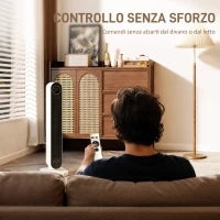 Termoventilatore in ABS da 2000W con Telecomando, Oscillazione e Timer, 30x22x82.5 cm, Bianco