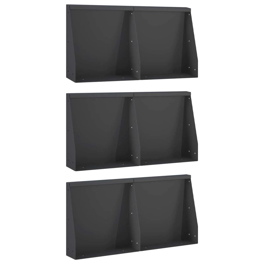 Muro di contenimento 6 pz 40 x 12 x 30 cm Acciaio Nero 3449135