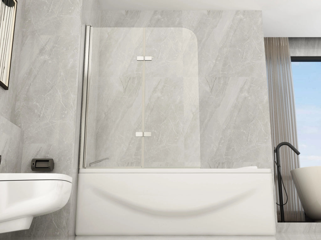 Parete vasca libro interno esterno cristallo 6mm trasparente anticalcare Lola 120 cm