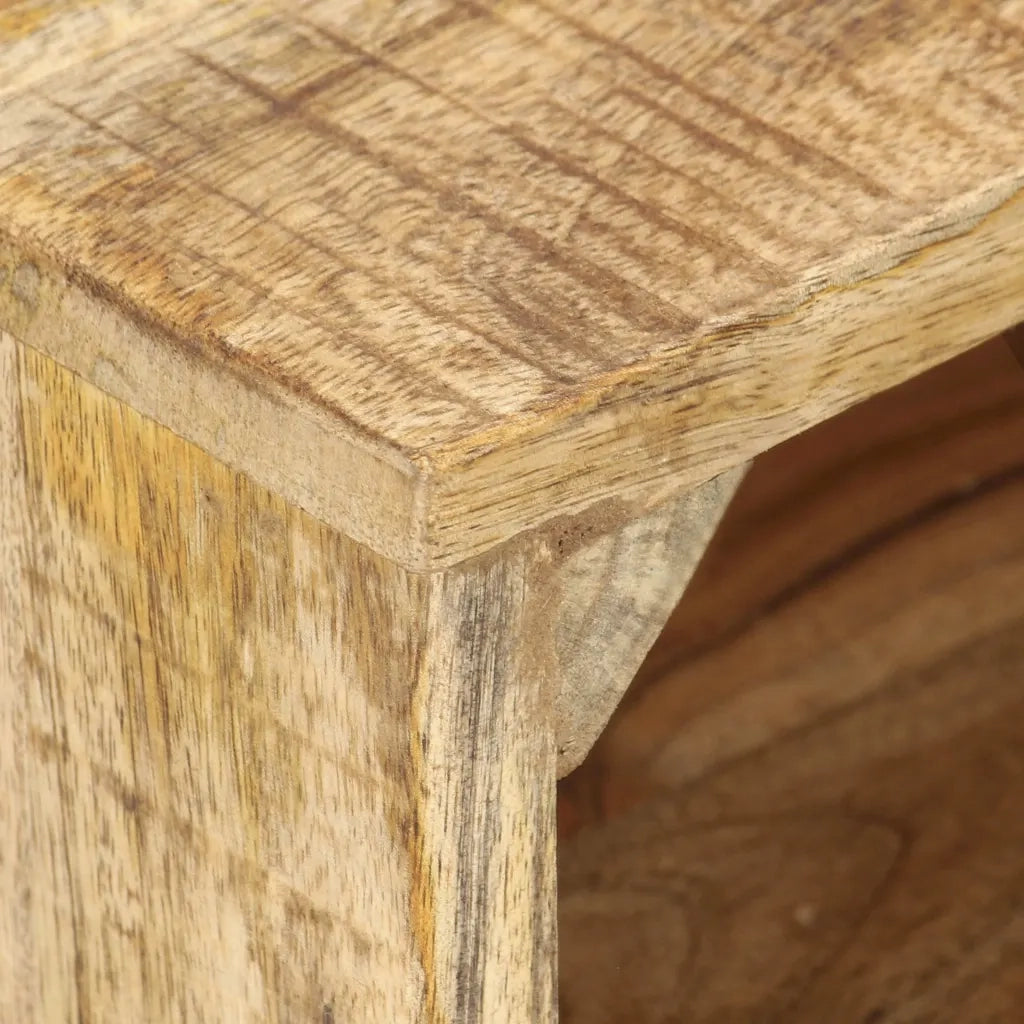 Comodino | Armadio da Notte | Mobiletto da notte 40x30x50 cm in Legno di Mango Grezzo