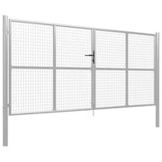 Cancello da Giardino in Acciaio Zincato 400x150 cm Argento 144301
