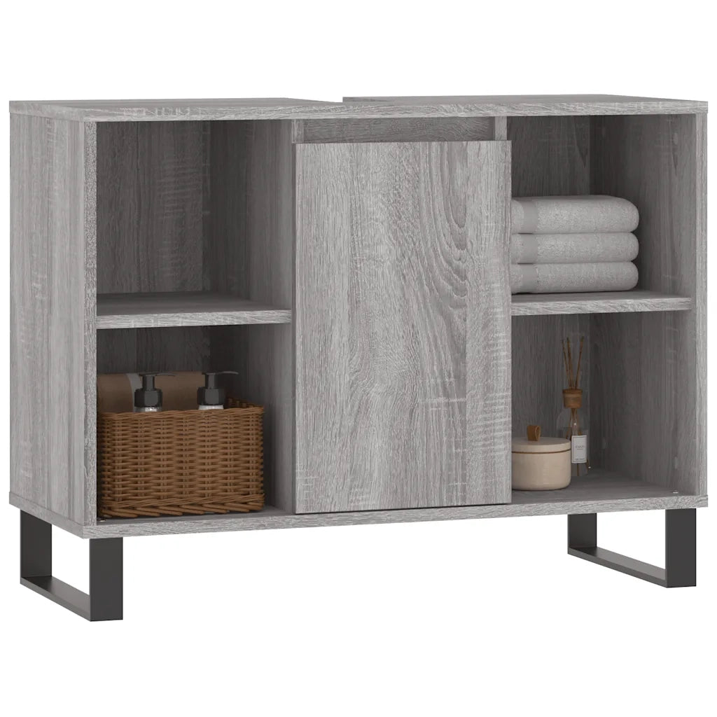 Mobile da Bagno | Armadio da bagno Grigio Sonoma 80x33x60 cm in Legno Multistrato
