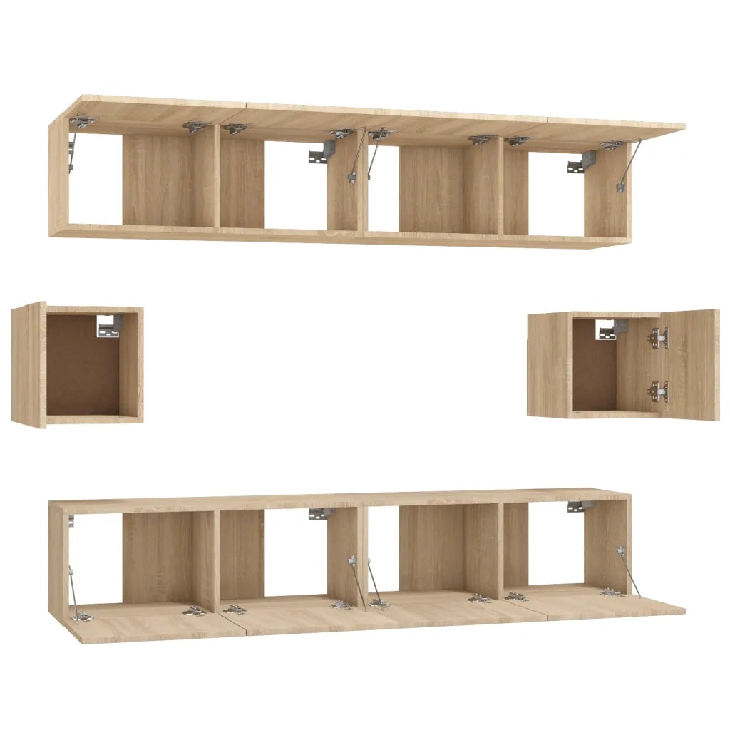 Set di Mobili Porta TV 6 pz Rovere Sonoma in Legno Multistrato 3114360