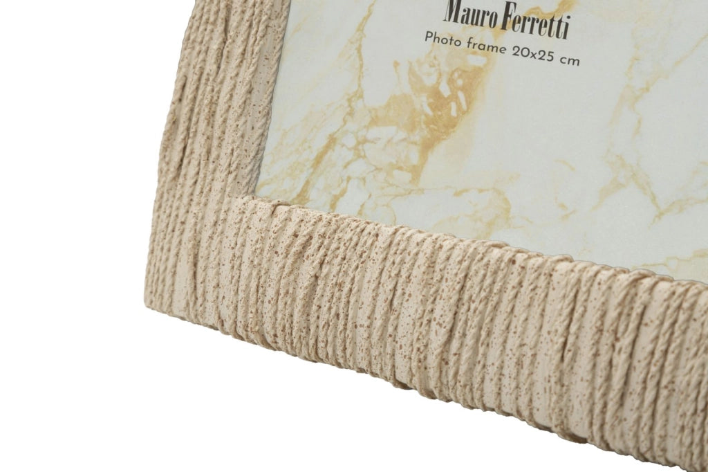 Cornice Sand 25x3,2x31 cm in Resina e Vetro Beige