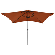 Ombrellone da Giardino con LED Palo in Acciaio Terracotta 2x3 m 313791