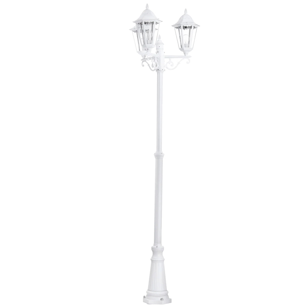 Lampione Esterno Classico Navedo Alluminio Bianco 3 Luci E27