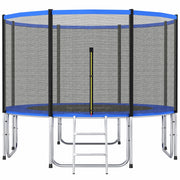 Trampolino Esterno per Bambini con Rete di Sicurezza e Scala ¨C Zephmum ¨C ?366 cm Blu