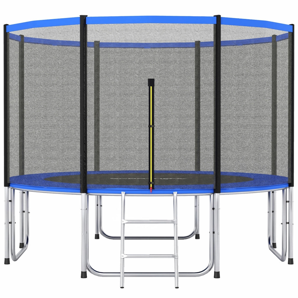 Trampolino Esterno per Bambini con Rete di Sicurezza e Scala ¨C Zephmum ¨C ?366 cm Blu