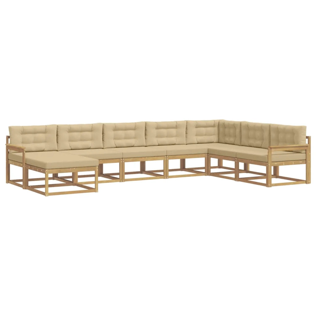 Set di divani da esterno 8 pz Bianco e Beige 3386857