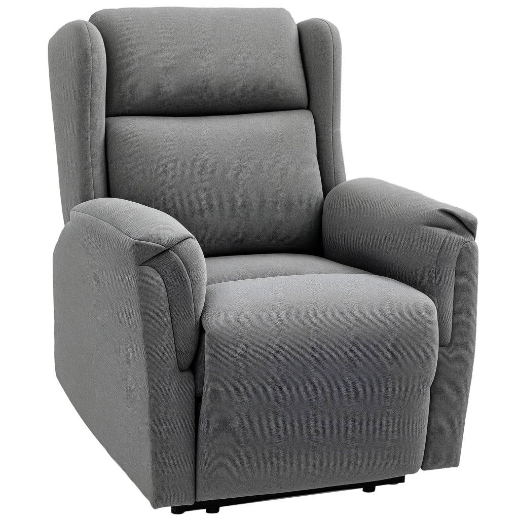 Poltrona Relax Reclinabile con Poggiapiedi ¨C Zephmum ¨C Tessuto Grigio Scuro 160¡ã