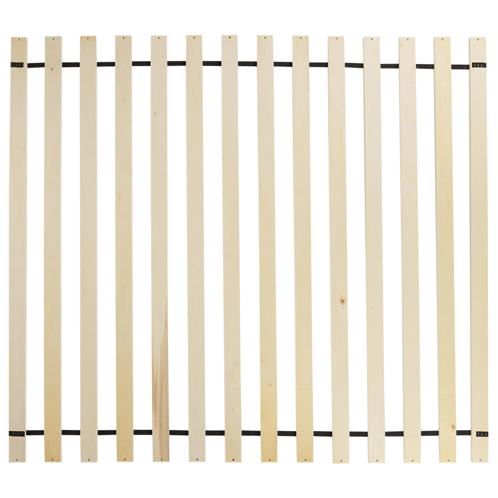 Letto 160 x 200 cm rivestimento in tessuto di lino bianco sporco e gambe nere, con testiera e struttura a doghe per la camera da letto.