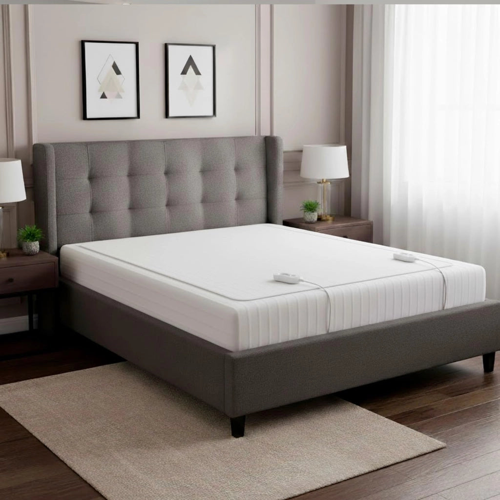 Scaldaletto coperta matrimoniale elettrico doppio 140x160 cm con 2 regolatori di temperatura 100% poliestere