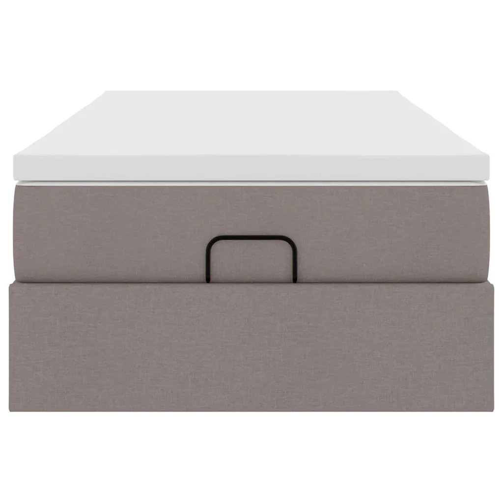 Struttura Letto Pouf con Materasso Tortora 80x200 cm in Tessuto