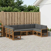 Set di divani da esterno con cuscino 9 pcs Naturale e Antracite 3385523
