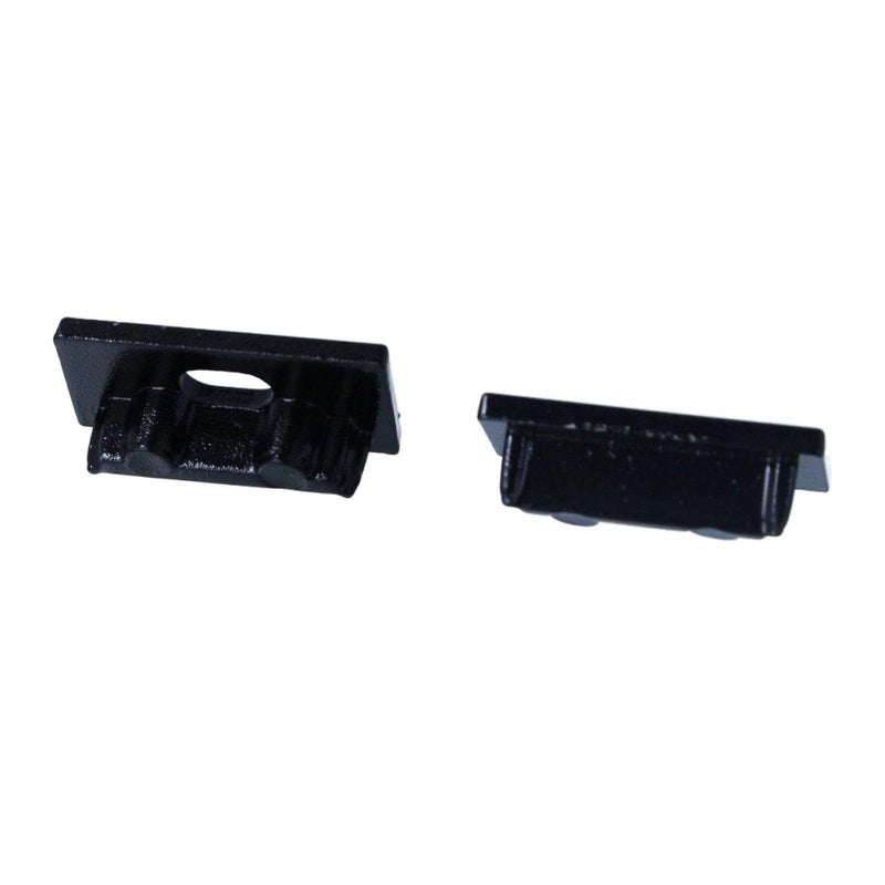 Kit Terminali Tapi di Chiusura In Metallo Con e Senza Foro Colore Nero Per Profilato Alluminio BAZ1707B