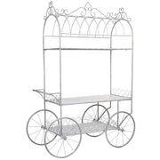 Carrello espositivo in metallo grigio 161,93x90,17x246,38h cm