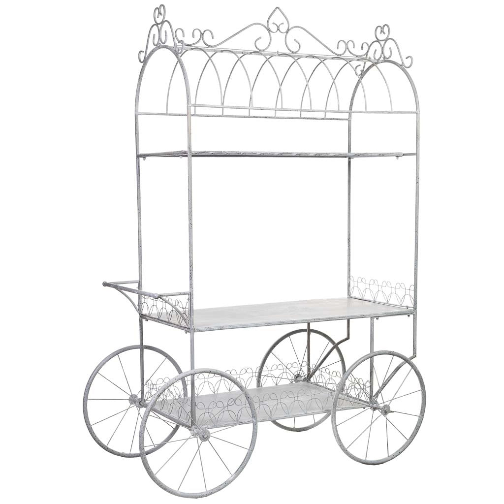 Carrello espositivo in metallo grigio 161,93x90,17x246,38h cm