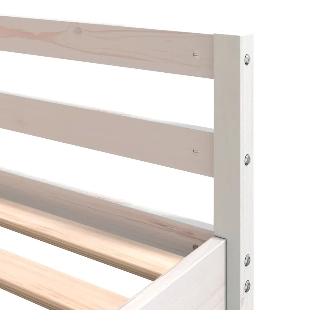 vidaXL Letto Soppalco Scrivania e Scala Bianco 140x200cm Massello Pino