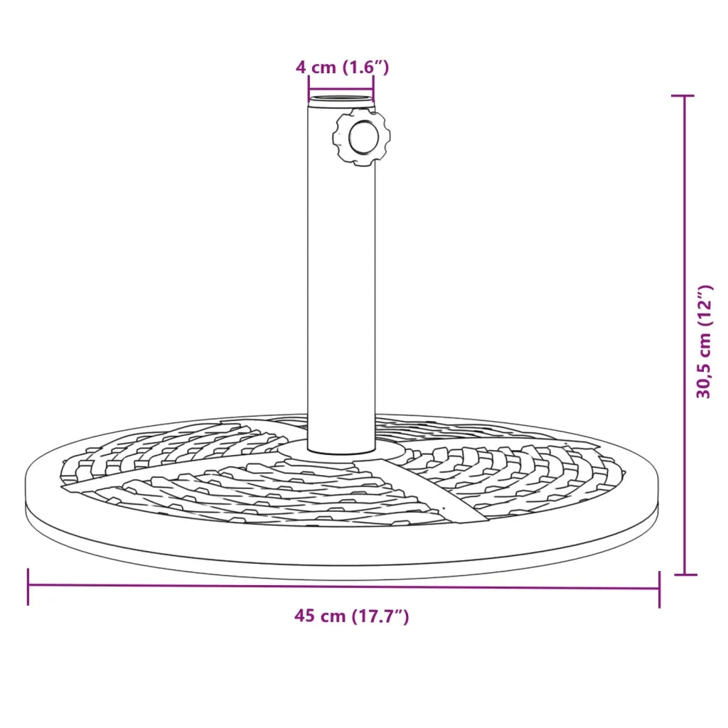 Base per Ombrellone per Pali ?38/48 mm 12 kg Rotonda CFW6933702