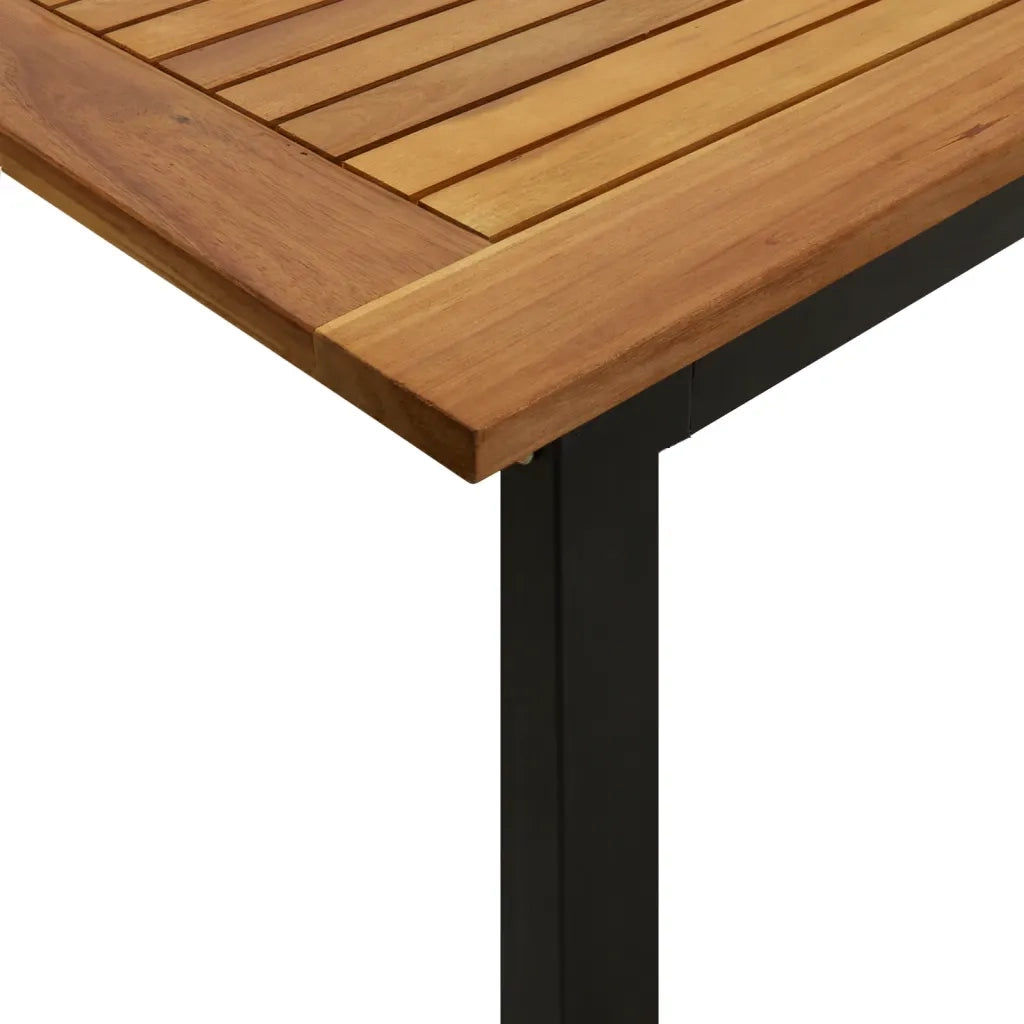 Set Pranzo da Giardino 5 pz Legno Massello di Acacia e Metallo