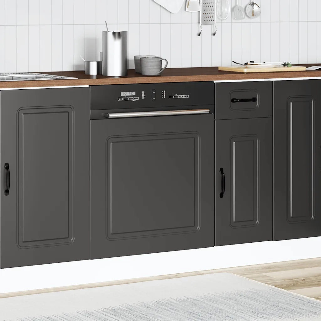 Pannello Lavastoviglie Kalmar Nero 60x1,5x57 cm in Truciolato