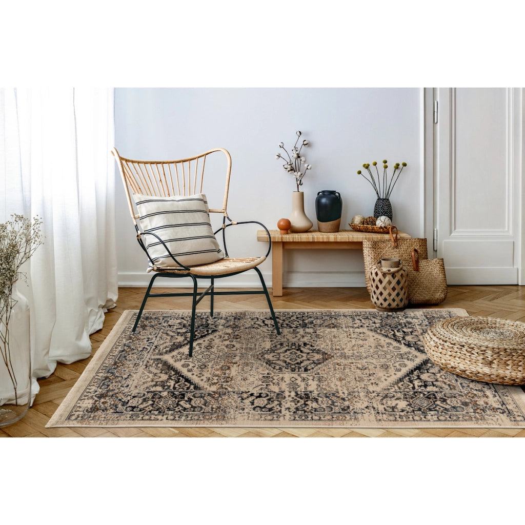 Tappeto Vintage Charin Blu a Motivo Orientale