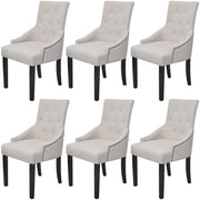 Sedie da Pranzo 6 pz Grigio Crema in Tessuto cod mxl 31449